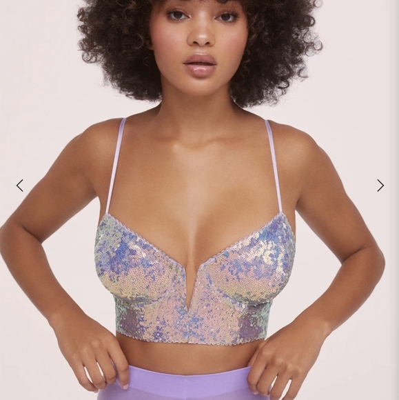 For Love And Lemons Tops - For Love and Lemons Glimmer Sequin Bustier